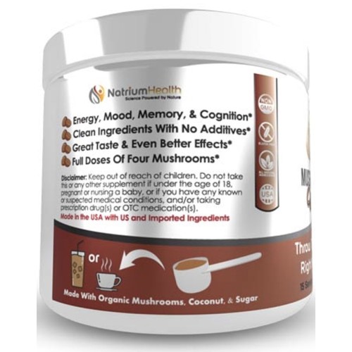 Nootropics Depot, Смесь Mushroom Magic Coffee Latte, Функциональный грибной напиток, Энергетическая, познавательная и иммунная поддержка, 15 порций